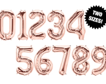 Rose Gold Number Balloons | 34&quot; 16&quot; Rose Gold Number Balloons Jumbo Numbers Rose Gold Balloons Rose Gold 21 Anniversary