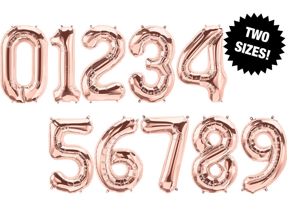 Rose Gold Number Balloons 34 16 Rose Gold Number  Etsy