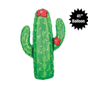 Cactus Balloon | 41&quot; Large Jumbo Cactus Balloon Decorations Fiesta Supply Cinco De Mayo Summer Party Taco Bout a Party balloon Birthday