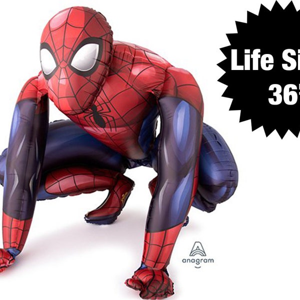 36" Spiderman Airwalker Balloon | Life Size Balloon Superhero Avengers Birthday Party Marvel Theme Superhero Decoration Party Supplies