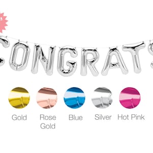 Congrats Banner Balloon Kit | Congrats Garland Letter Balloons Congratulations Graduation Party Decorations Engagement Party Supplies