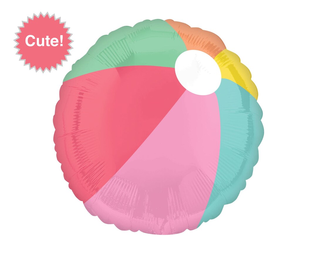 Beach Ball Balloon 17 Pastel Beach Ball Foil Mylar Etsy