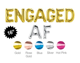 Engaged AF Balloons Engaged AF Letter Balloons Rose Gold Balloons Gold Balloons She Said Yes Bride to Be Future Mrs Bridal Shower Decoration