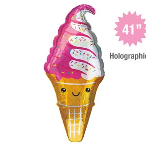 41 "Jumbo Eistüte Ballon | Eis-Partydekorationen, Eis Mylar-Ballon, Eis-Geburtstagsdeko, Eis-Ballon