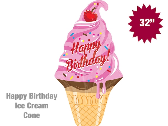 32 Jumbo Pink Ice Cream Cone Balloon Ice Cream Party Etsy