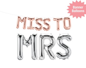 Miss To Mrs Banner Balloons Bridal Shower Banner Engagement Party Decorations Bachelorette Party Decor Bridal Shower Decor
