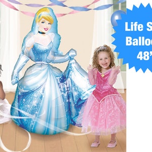48&quot; Cinderella Airwalker Balloon | Disney Princess Theme Birthday Princess Party Decorations Cinderella Balloon Disney Princess Party Decor