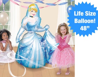48" Cinderella Airwalker Balloon | Disney Princess Theme Birthday Princess Party Decorations Cinderella Balloon Disney Princess Party Decor