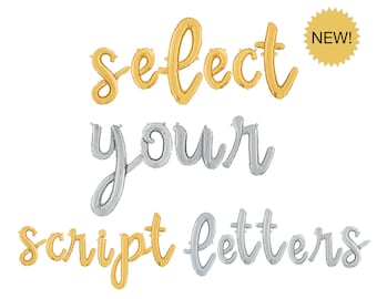 Script Letter Balloons | Cursive Letter balloons 14&quot; Foil Mylar Airfill letter balloons Custom Balloon Garland Baby Shower Bridal Wedding