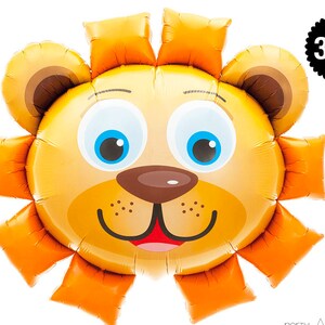 Palloncino leone 28&quot; / Palloncino in lamina a forma di testa di leone, palloncino a forma di testa di panda, palloncini a forma di animali, festa a tema safari, tema circo, palloncini per feste di compleanno