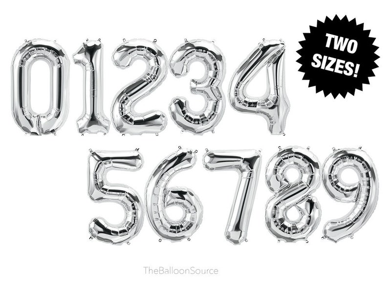 Sweet 16 Balloons Silver Number Balloons 30 New Years Eve 21st Birthday 16 Number Balloons 34 Jumbo Number Balloons for Anniversary