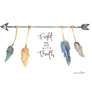 Fight The Lies With Truth - watercolor instant digital download printable art