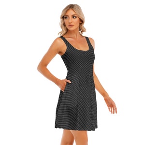 Hotwife Scoop Neck Skater Dress - Queen of Spades&#39; motif on Black for lovers of BBC. Ideal gift for hot wives and girlfriends.