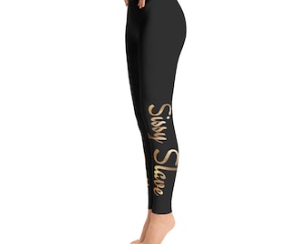 Sissy Doll - Leggings Sissy Slave en or élégant sur noir