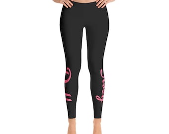 Poupée - Leggings Sissy en lèvre claquant rose sur noir