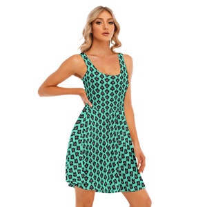 Queen of Spades Tank Vest Dress in green with QOS motifs. Sizes up to 5XL. Totally personalizable for color/text Ideal for BBC Lovers