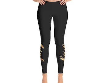 Leggings Sissy Girl en or élégant sur noir