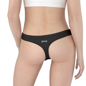 Hotwife Thong Panties with Proud Member Hotwife Club Size Queen in White on Black Ideal Gift for Hotwife or Vixen Sizes up to 5XL