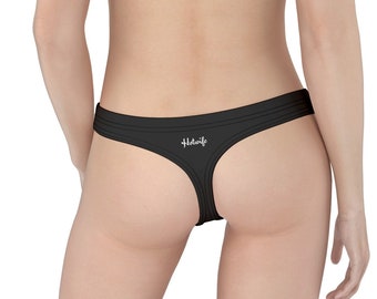 Hotwife Thong Panties with Proud Member Hotwife Club Size Queen in White on Black Ideal Gift for Hotwife or Vixen Sizes up to 5XL