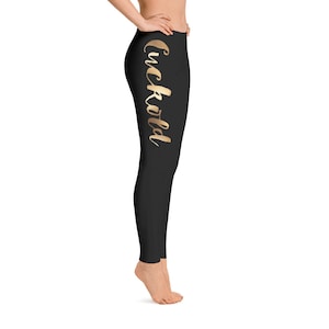 Cuckold - Sissy Leggings - gold on black