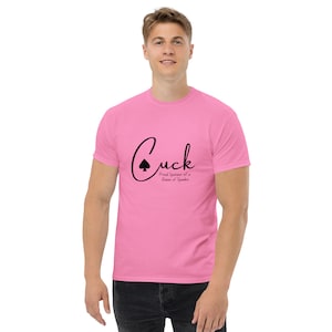 Cuck Classic Tshirt Proud Sponsor of a Queen of Spades in Black Totally Personalizable for Text Sizes to 5XL Gift for Cuckolds Cucks QOS