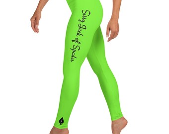 Sissy Jack of Spades Leggings, noir sur vert, cadeau idéal pour un sissy dans votre vie.