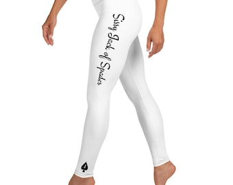 Sissy Jack of Spades Leggings, black on white, ideal gift for a sissy in your life.