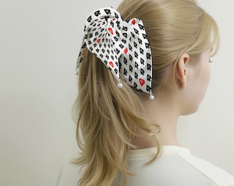 Hotwife QOS Scrunchie with BBC Heart in Red Recycled Materials Perfect Gift for Queen of Spades BBC Lover