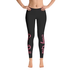 Sissy Girl - Sissy Doll Leggings in Lippenbeschlägen pink auf schwarz
