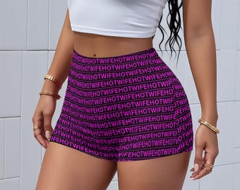 Hotwife Ultra Soft Shorts - Magenta Hotwife design on Black Ideal gift for Hotwife Vixens