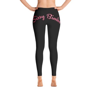 Sissy Bimbo Leggings - Lippenschmiede rosa auf schwarz