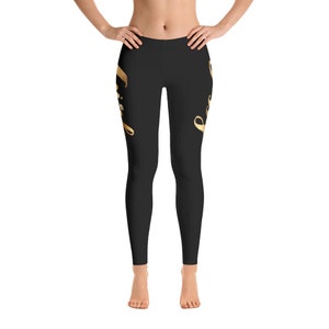 Mädchen Sissy Leggings in stylischem Gold auf schwarz