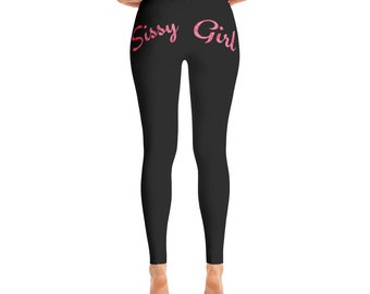 Sissy Girl Leggings - lip smacking pink on black