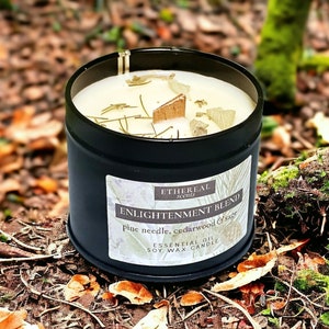 Enlightenment blend: pine needles, cedarwood and sage soy wax candle