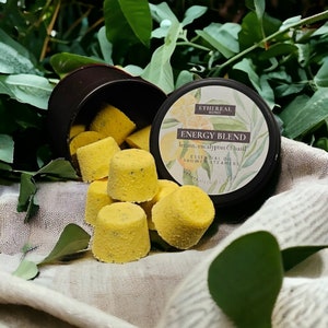 Energy blend: lemon, eucalyptus & basil shower steamers