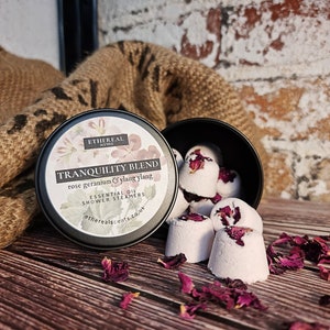 Tranquility Blend: Rose Geranium and Ylang Ylang Shower Steamers