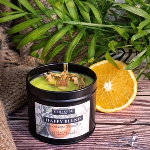 Happy blend: sweet orange and pumpkin soy wax candle