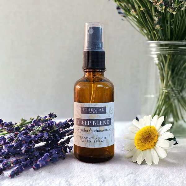 Schlafmischung | Lavendel und Kamille handgemachtes naturduftendes Kissenspray | Anti-Angst, natürlich, vegan | Schlafmittel, Leinenspray, Raumspray