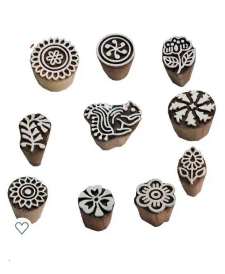 Wooden printing blocks set of 10 1 inch Etsy