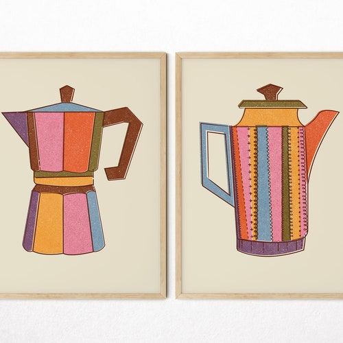Retro Vintage Kitchen Prints PRINTABLE SET of 2 Retro - Etsy