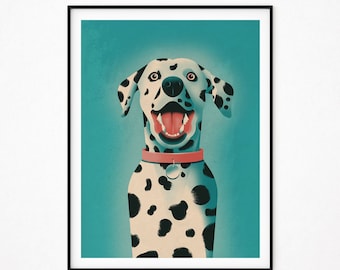 Dalmatian Dog Art Print, Pet Portrait (Digital Download)