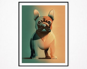 French Bulldog Art Print, Dog Wall Art (Digital Download)