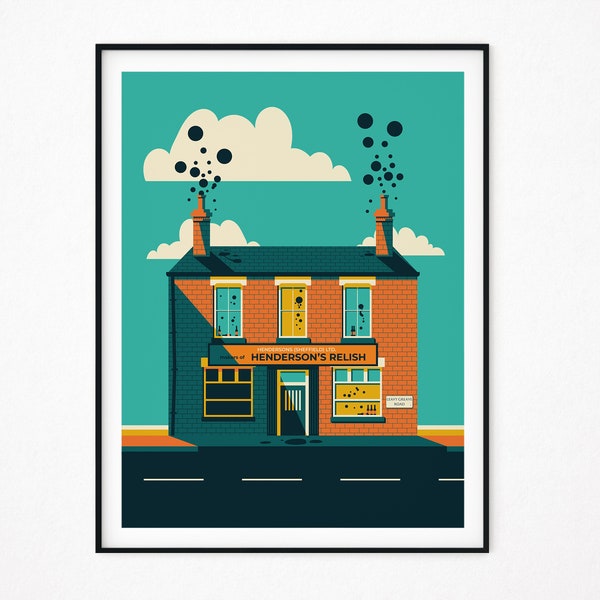 Lámina artística de Sheffield Hendersons Relish, póster de la ciudad de Yorkshire (descarga digital)