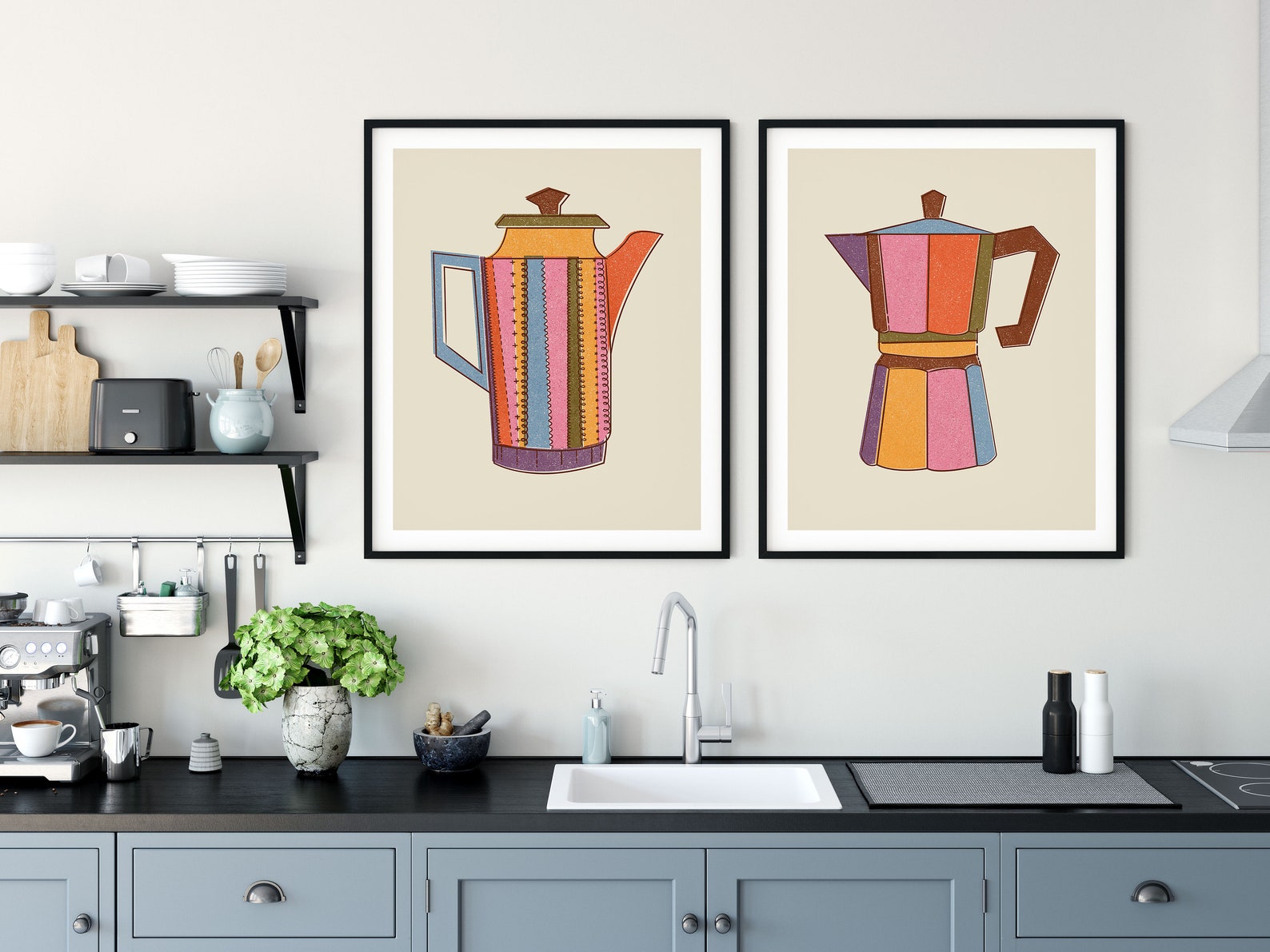 Retro Vintage Kitchen Prints PRINTABLE SET of 2 Retro Etsy