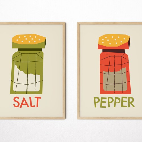 Retro Vintage Kitchen Prints PRINTABLE SET of 2 Retro Etsy UK