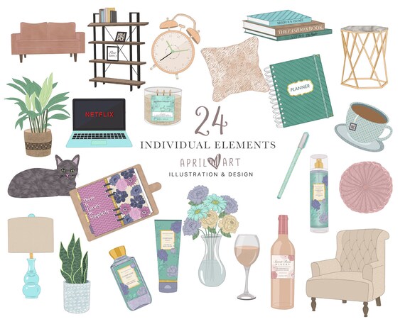Fashion Girl Planner Clipart PNG Quarantine Work From Home Stay Home Clipart Stationery DIY Girl Boss Commercial Use Scrapbook