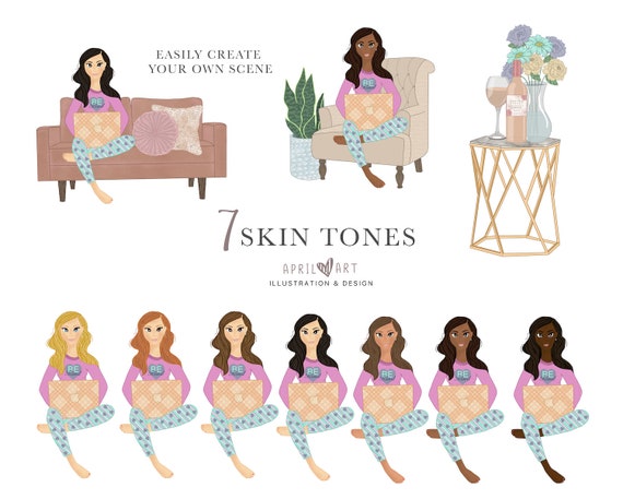 Fashion Girl Planner Clipart PNG Quarantine Work From Home Stay Home Clipart Stationery DIY Girl Boss Commercial Use Scrapbook