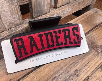 Raiders Hair Clip | Custom Clip | Sports Clip | Claw Hair Clip | Coach Gift | Teacher Gift | School Spirit | Football | Basketball | Sports