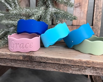 18 Colors | Personalized Bottle Bands | Water Bottle Band | Silicone Bottle Label | Custom Name Band | Water Bottle Label | Daycare Labels