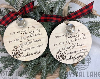 Memorial Ornament | Make a Wish | In Memory of Christmas Ornaments | Spouse Memorial in Loving Memory | Grandparent | Family | Dandelions